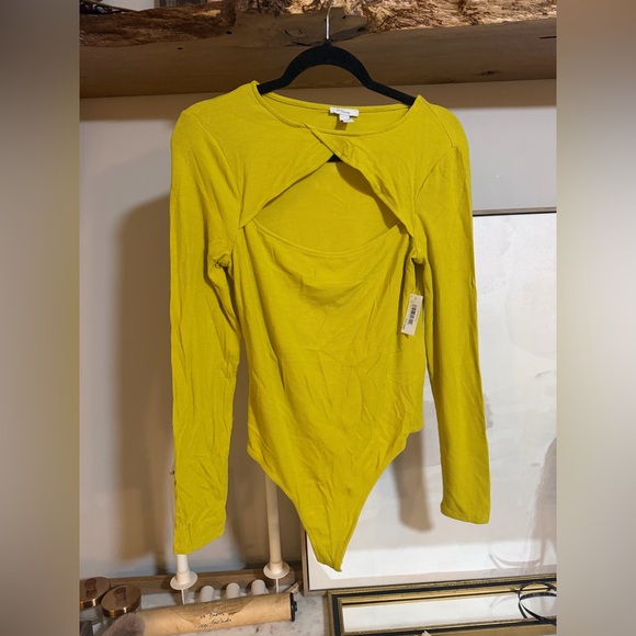Daily Ritual Tops - Daily Ritual Lime Green Long Sleeve Bodysuit